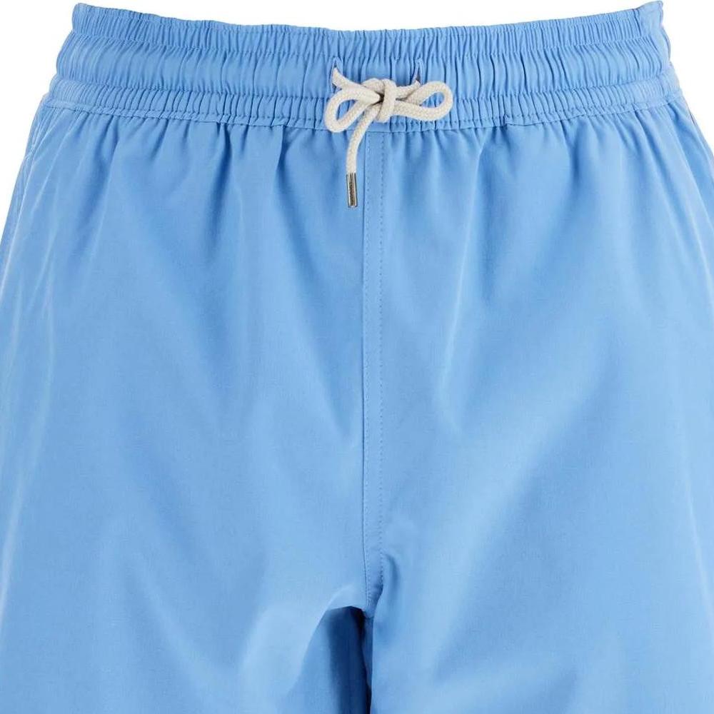 Polo Ralph Lauren Solid Color Embroidered Logo Lace-Up Swim Trunks Men Swimwear Blue 710957782-003