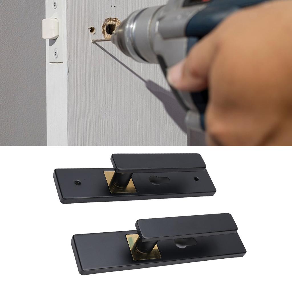 Keyed Entry Door Lever Set Interior Exterior Indoor Bathroom Bedroom Lock Silent Aluminum Alloy