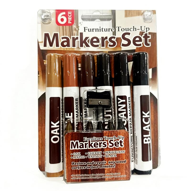 6-12 Stück Möbel Ausbesserungsstifte Holzreparatur Stift Set Kratzerentferner Farbe Wiederherstellen für Holztisch Schrank Wiederherstellungsflicken