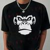 Angry Gorilla Print Motorcycle T-Shirt Men Hip Hop Streetwear Unisex Casual Able Short Sleeve T