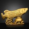 Solid Brass Ornament Treasure Bowl Golden Dragon Wealth Fish Home Living Room Study Office Desktop Decoration Bra