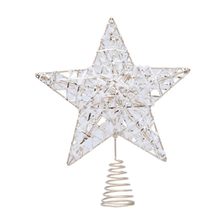 Элегантные Звезды-Верхушки на Елку из Пряжи Цвета Шампанского Прочная Железная Конструкция Для Рождественских Уличных Фестивальных Декораций