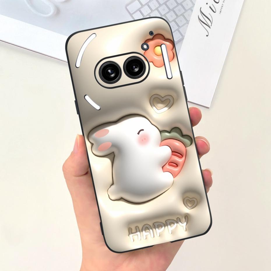 Für Nichts Telefon (2a) (2) Schwarze Silikon-Schutzhülle Für Nothing Phone2 Phone 2a Niedliche Cartoon-Weichschalen