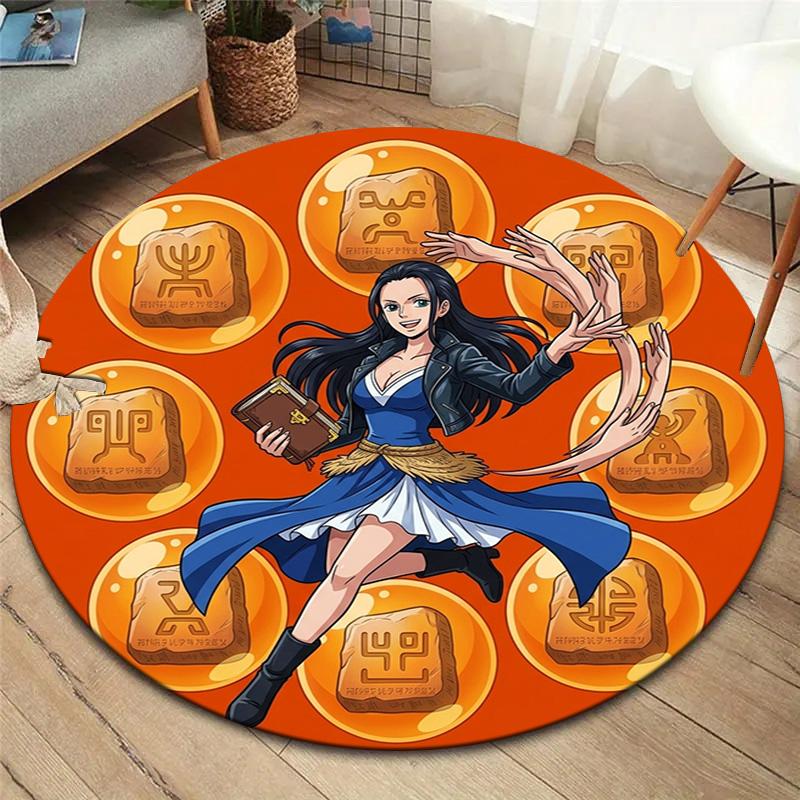 Alfombra Redonda de Área Alfombra de Alfombra de One Piece Para Sala de Estar Dormitorio Sofá Sala de Juegos Decoración Alfombrilla Antideslizante para el Suelo