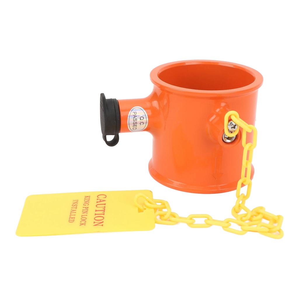 Trailer 5th Wheel Pin Lock 74mm Aluminum Alloy Warning Tag Anti Theft Fifth Wheel Hitch Lock for RV Boat Camper Semi