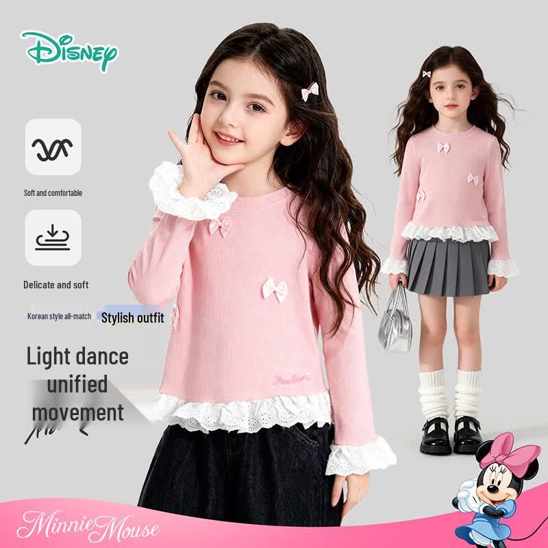 Disney Girls Faux Two-Piece Cartoon T-Shirt M