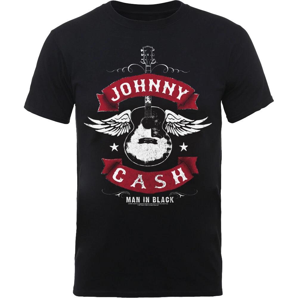 Johnny Cash Unisex TShirt Winged Guitar S
