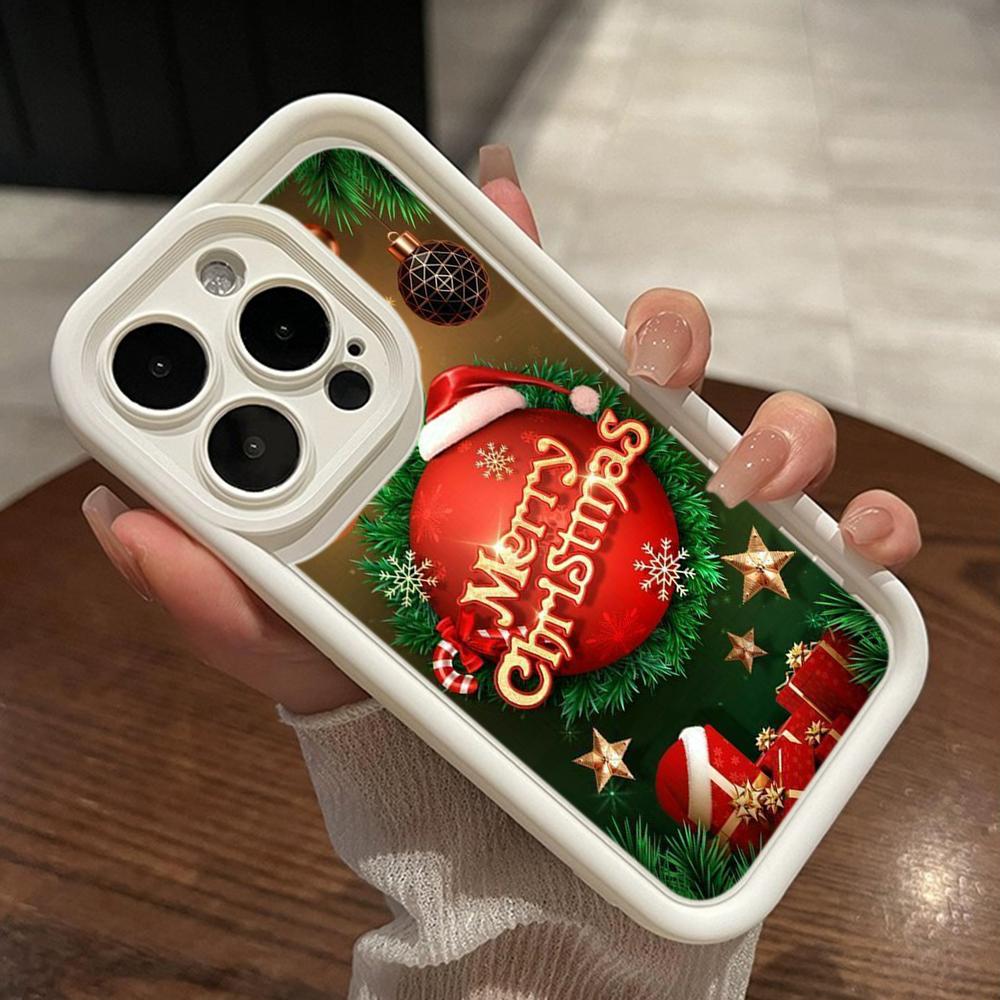 Ae113 Crăciun Fericit artă Moș Crăciun artă design Huse de telefon pentru iPhone 16 14 13 11 Pro Max 15 7 8 Plus 12 mini XR XS Max Husă de protecție pentru scară de înger