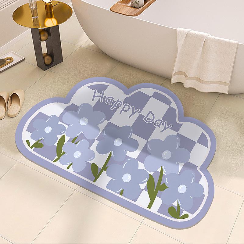 Ins Bathroom Floor Mat Bathroom Water Absorption Quick Drying Dirt Resistant Anti Slip Diatom Mud Soft Pad Foot Pad