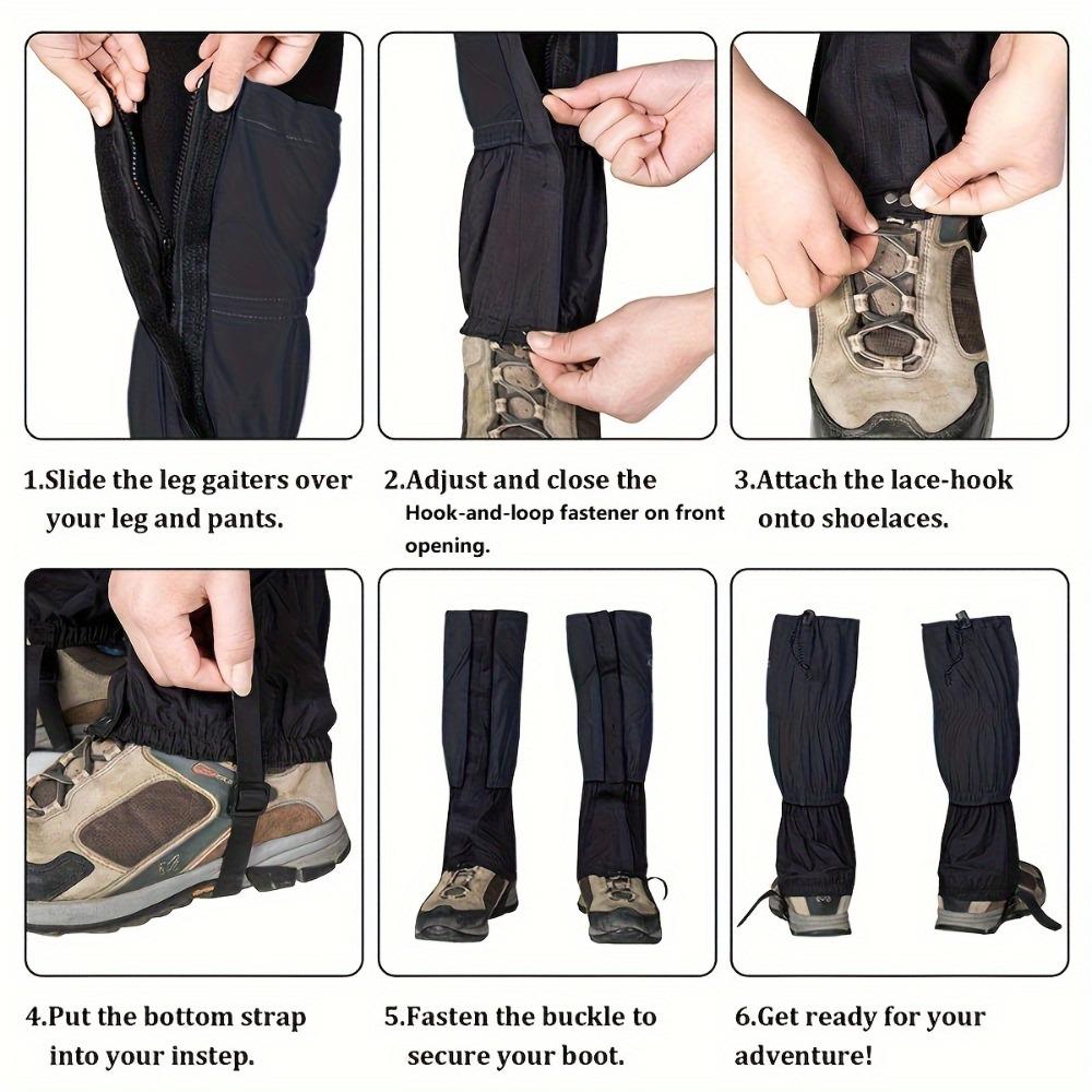 Leg Boot Gaiters Hiking Leg Gaiters Snake Gaiters- Snake Bite Protection for Lower Legs Adjustable Snow Boot Gaiters for Hiking and Snowshoeing