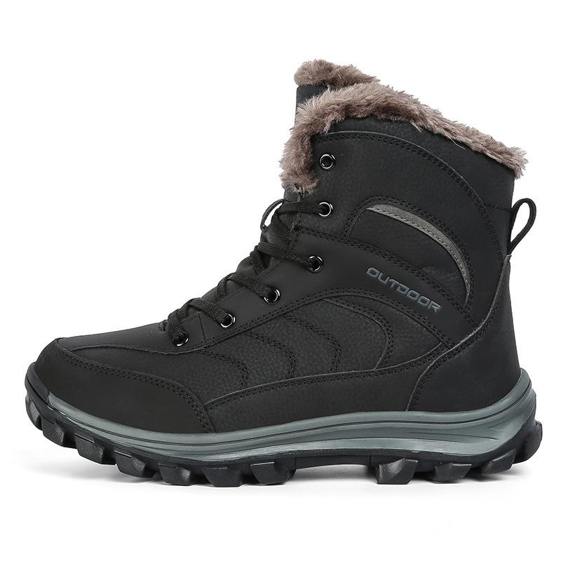 Autumn and winter new high-top velvet and wool platform snow boots hard-soled wild hiking shoes outdoor off-road shoes