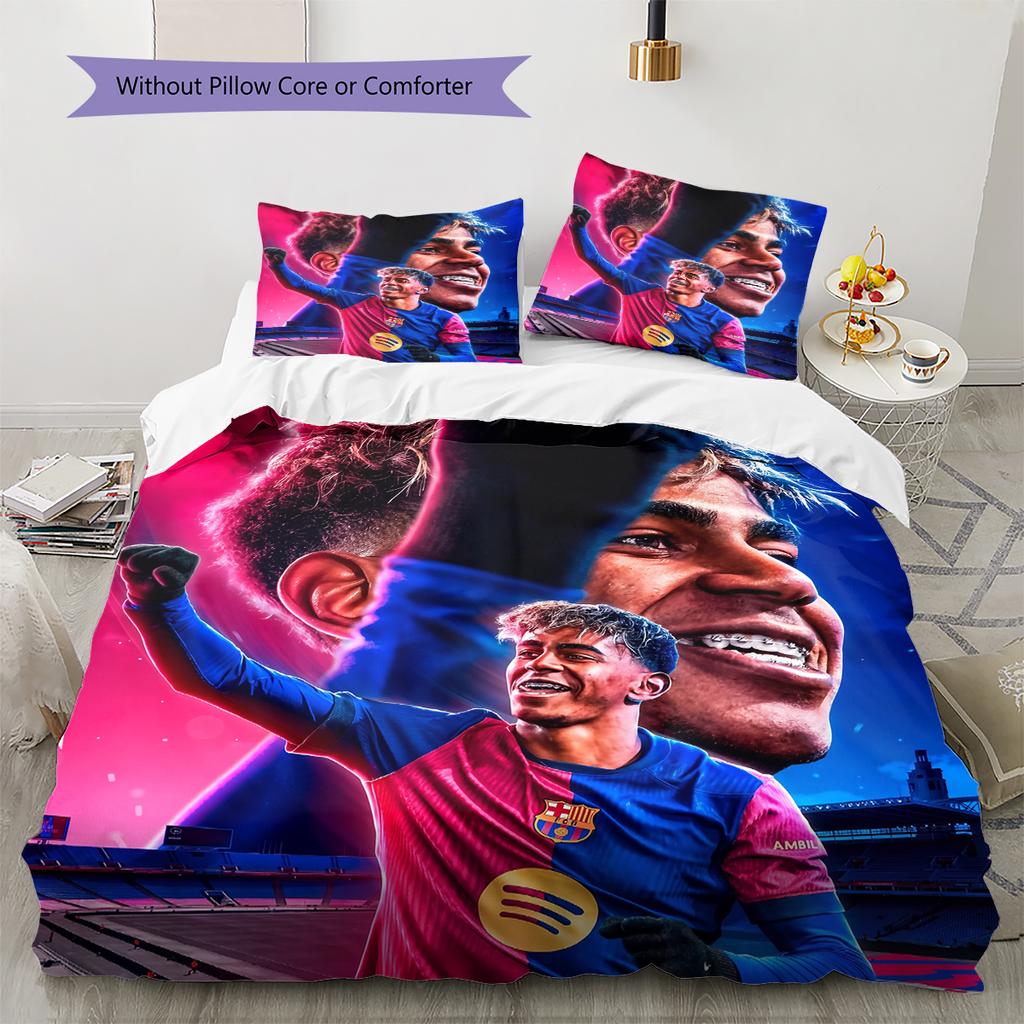 Biancheria da letto con motivo Lamine Yamal Decorazione per la casa Regalo di compleanno (1 * copripiumino + 2 * federa, senza nucleo)