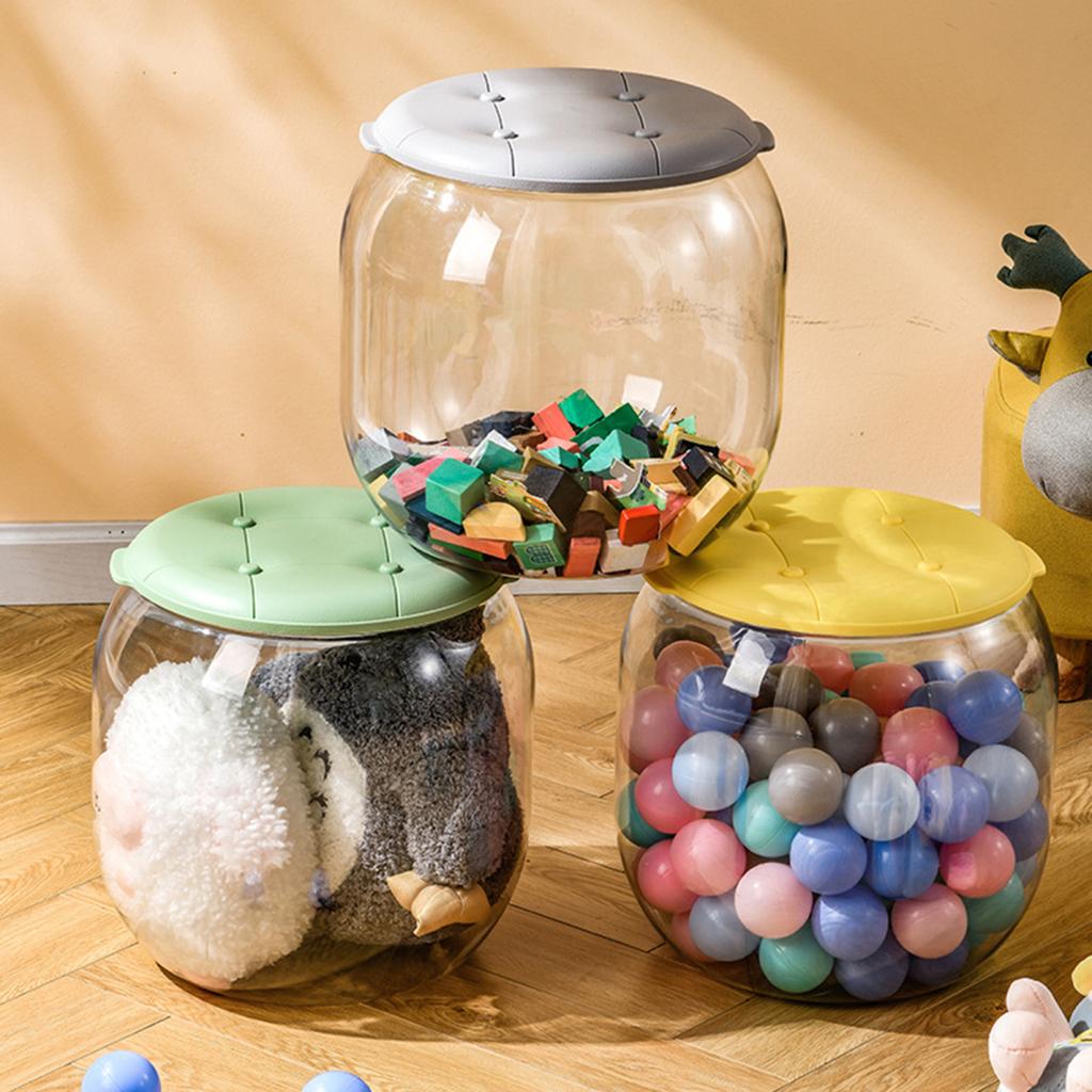 Storage Box Stuffed Animal Organizer Large Capacity Transparent Design Dustproof Stuffed Animal Doll Display Bucket with Lid