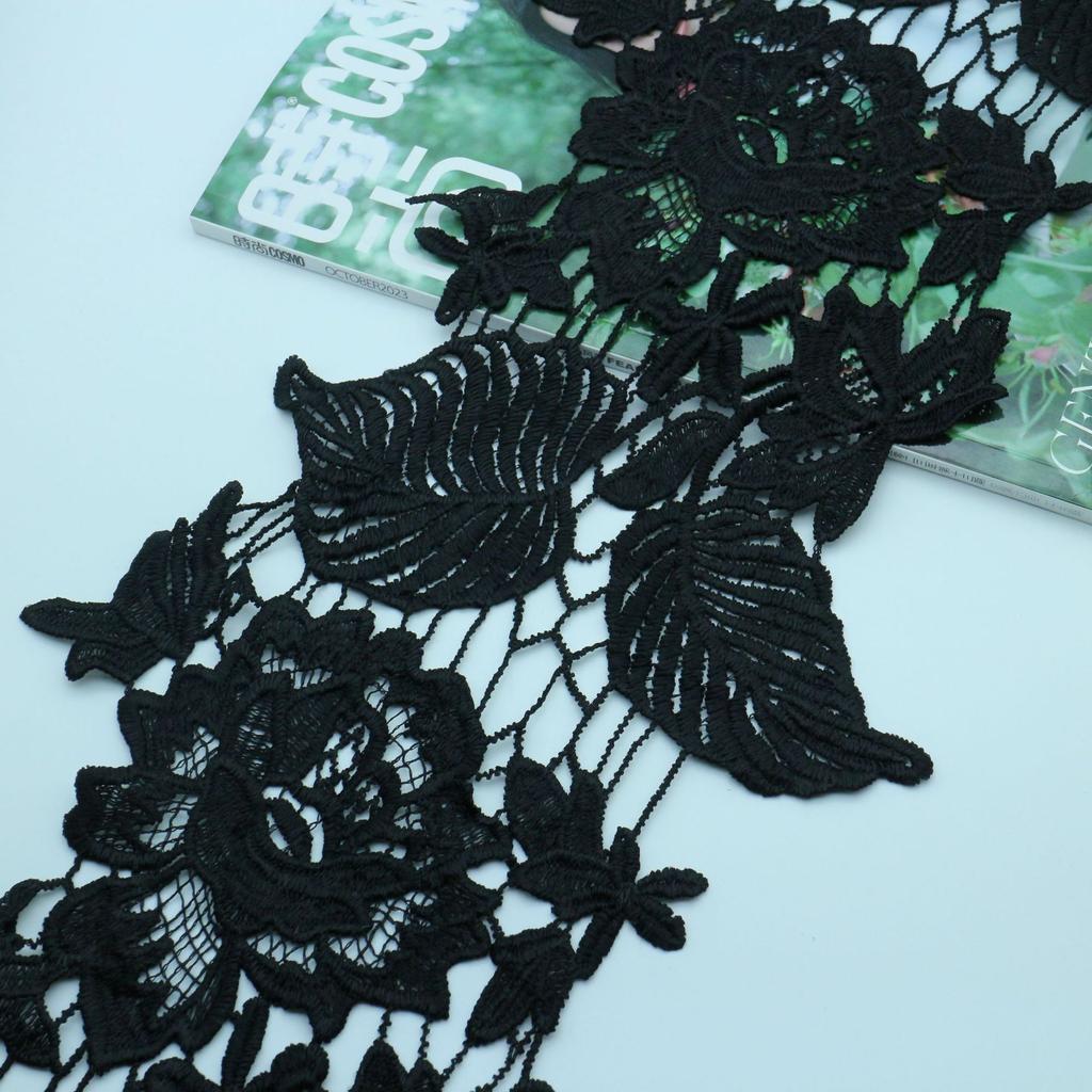 Milk Silk Water-Soluble Embroidery Lace Black Clothing Toys Accessories Handmade Diy