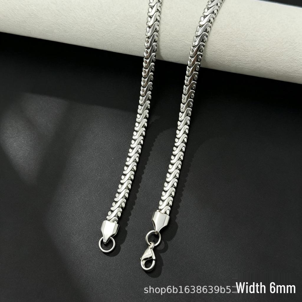 European & American Trendy Men's Stainless Steel Chain Necklace Bracelet - Hip Hop Jewelry