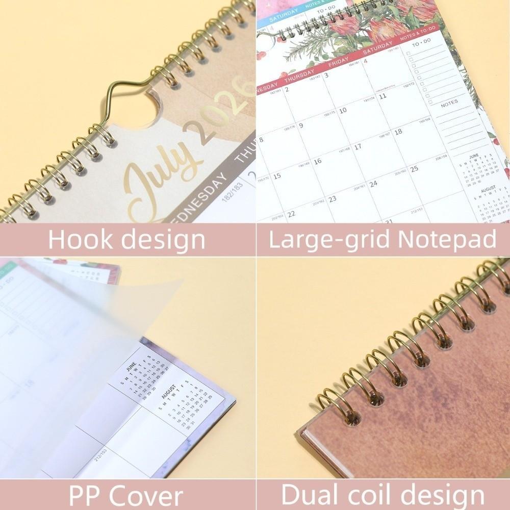 Dual Coil Design 18-Month Calendar Easy Organizing Office Calendar New Wall Calendar  Home Use