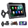 7 Inch Wireless Motorcycle Carplay with Apple Carplay & Android Auto, HD Touchscreen GPS Navigation System with Voice Control, Dual Bluetooth
