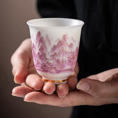 Beautiful Jingdezhen Vintage Chinese Aesthetic Porcelain Unusual Ceramic Glaze Hand Made Cup Tea Accessories For Oolong Puer
