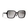 CHANEL temple logo plastic square sunglasses women's black