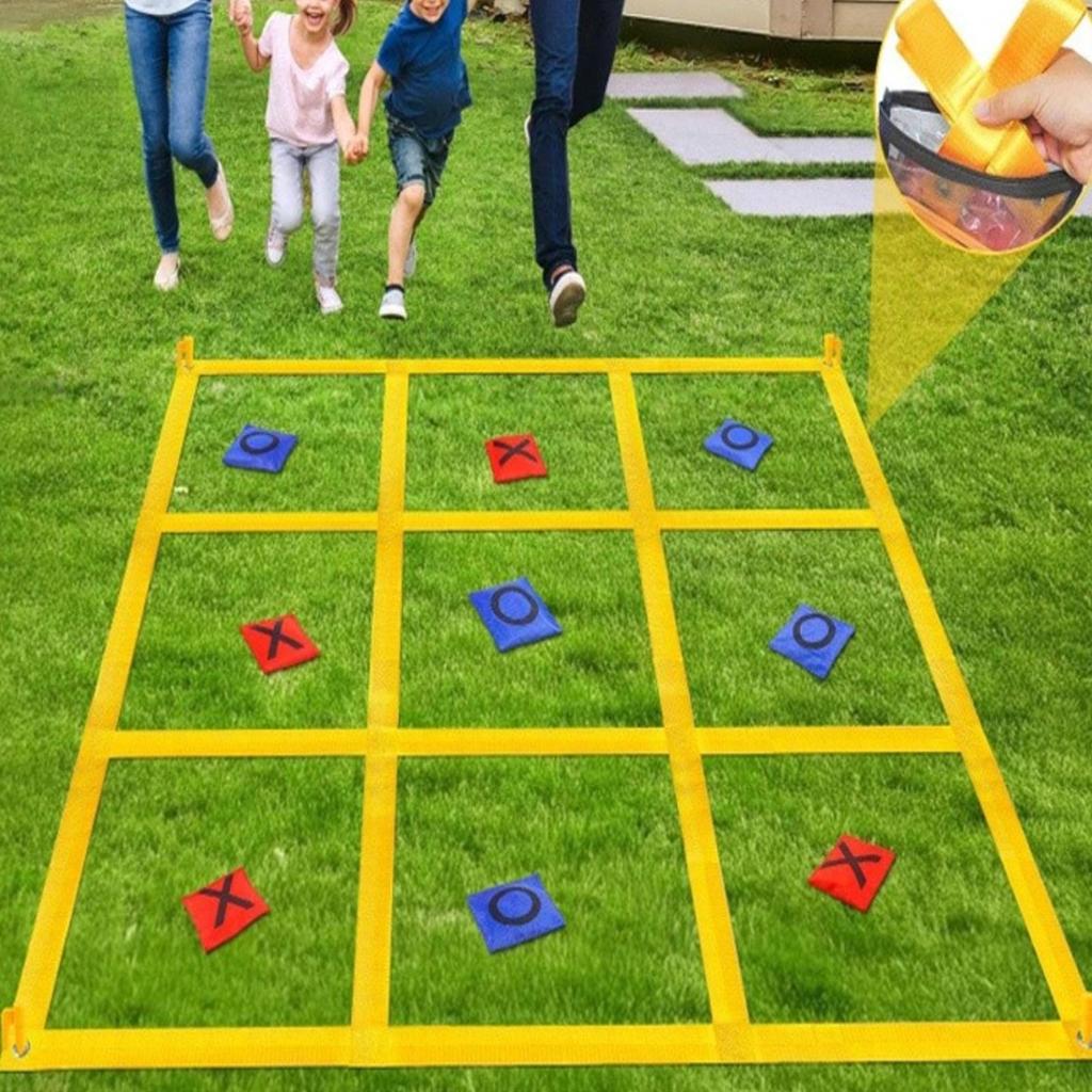 Noughts & Crosses-Toe Toss Game with Easy To Set Up for Park, Parties