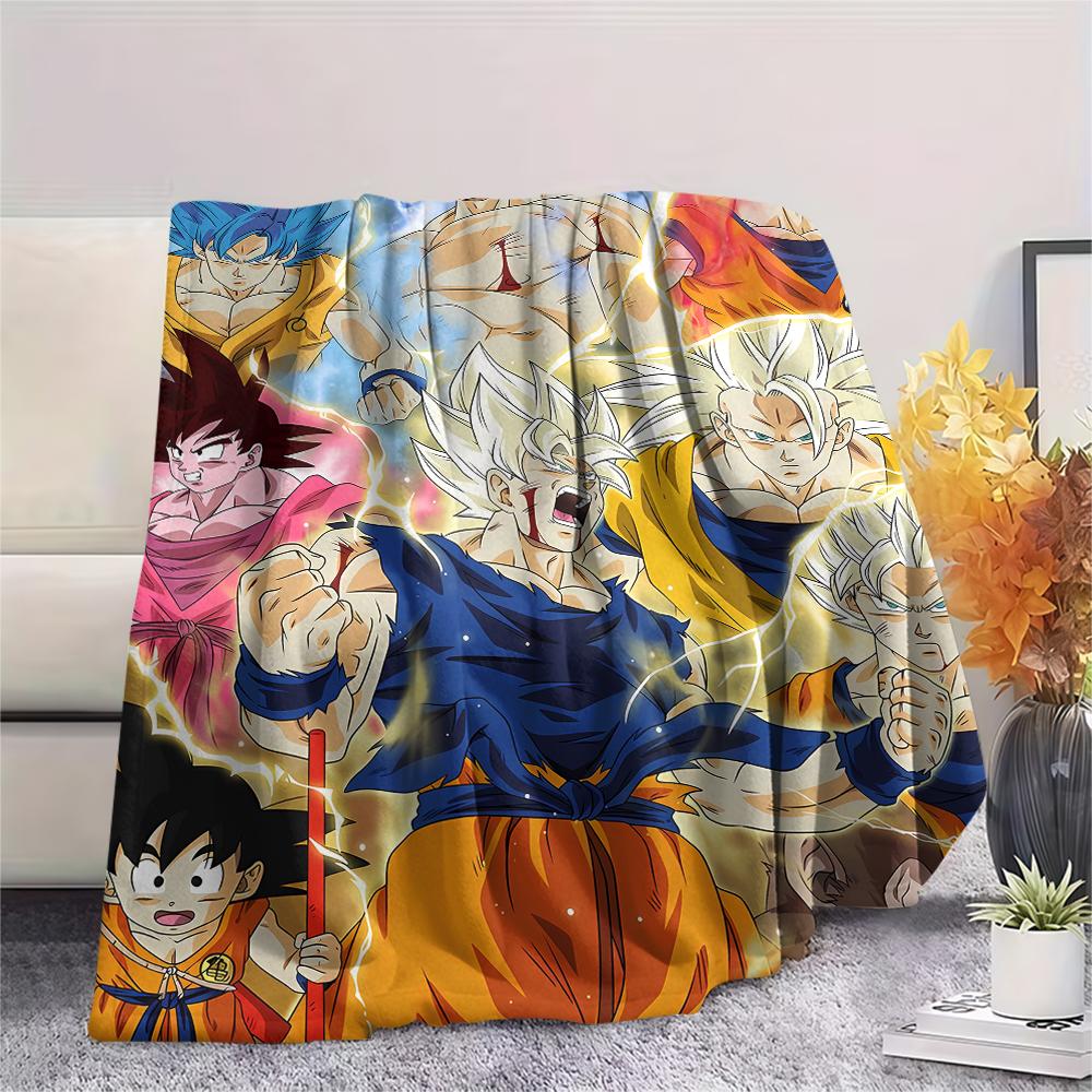 Dragon Ball Characters Print Flannel Blanket,High Quality Comfortable for All Seasons,Home Decor,Warmth and Comfort,Perfect for Christmas Gifts