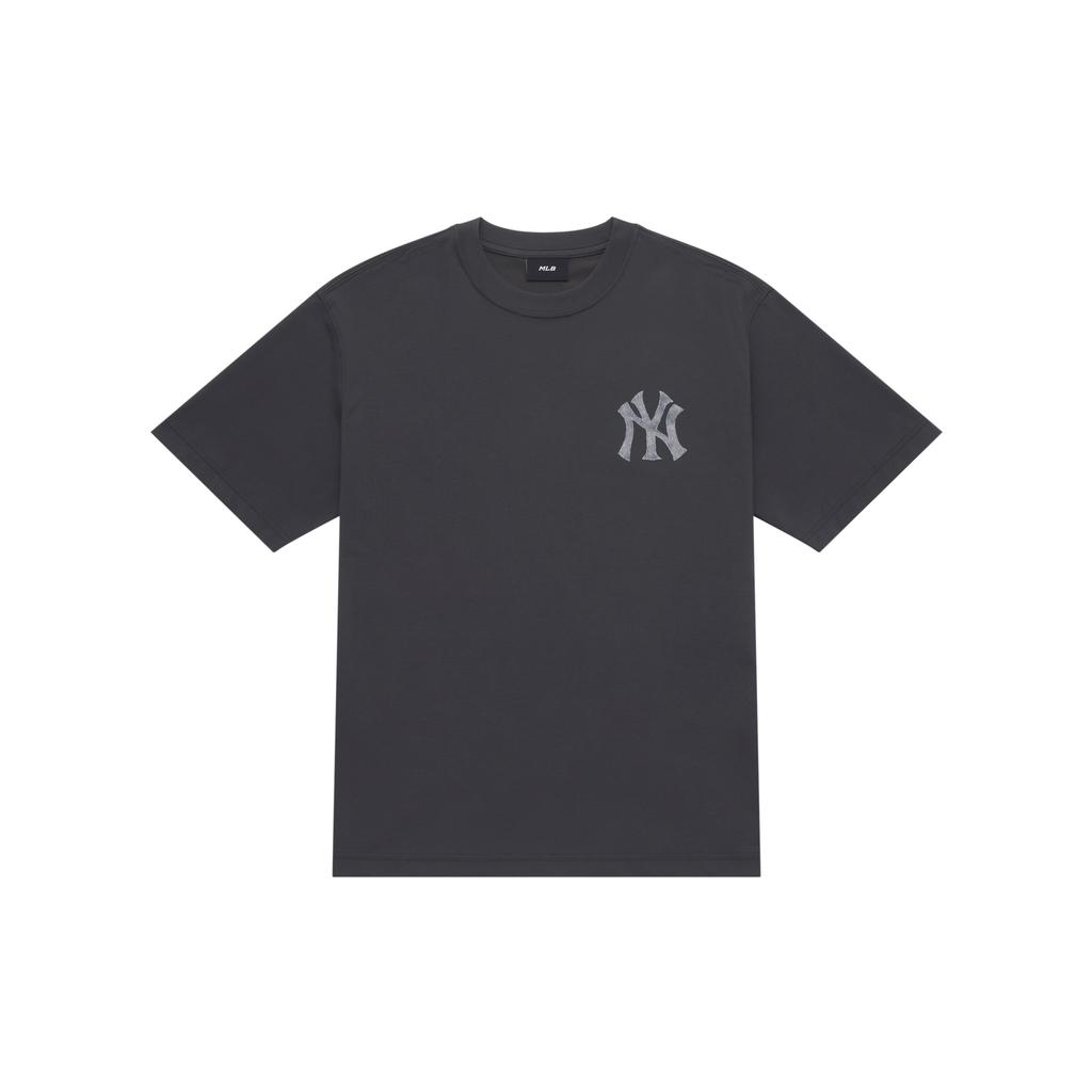 New MLB MONOGRAM Collection New York Yankees SS25 T Shirt Unisex Charcoal Gray 3ATSM0953-50CGS