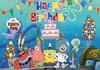 SpongeBob Party Background, Banner with Underwater Adventure Theme, Children's Party Decoration, Photography Background