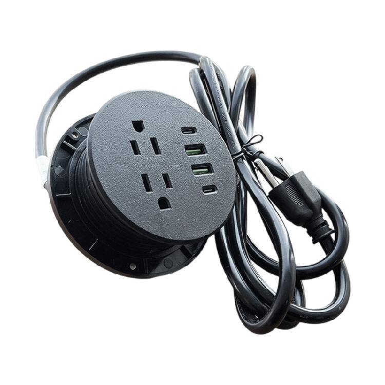 Desk Mounted Power Strips 2AC Outlets 4 USB Port 65W Fast Charging Safety Certifieds Charging Station For Workspaces