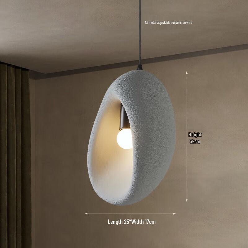 Wabi-sabi Style Cement Grey Staircase Chandelier