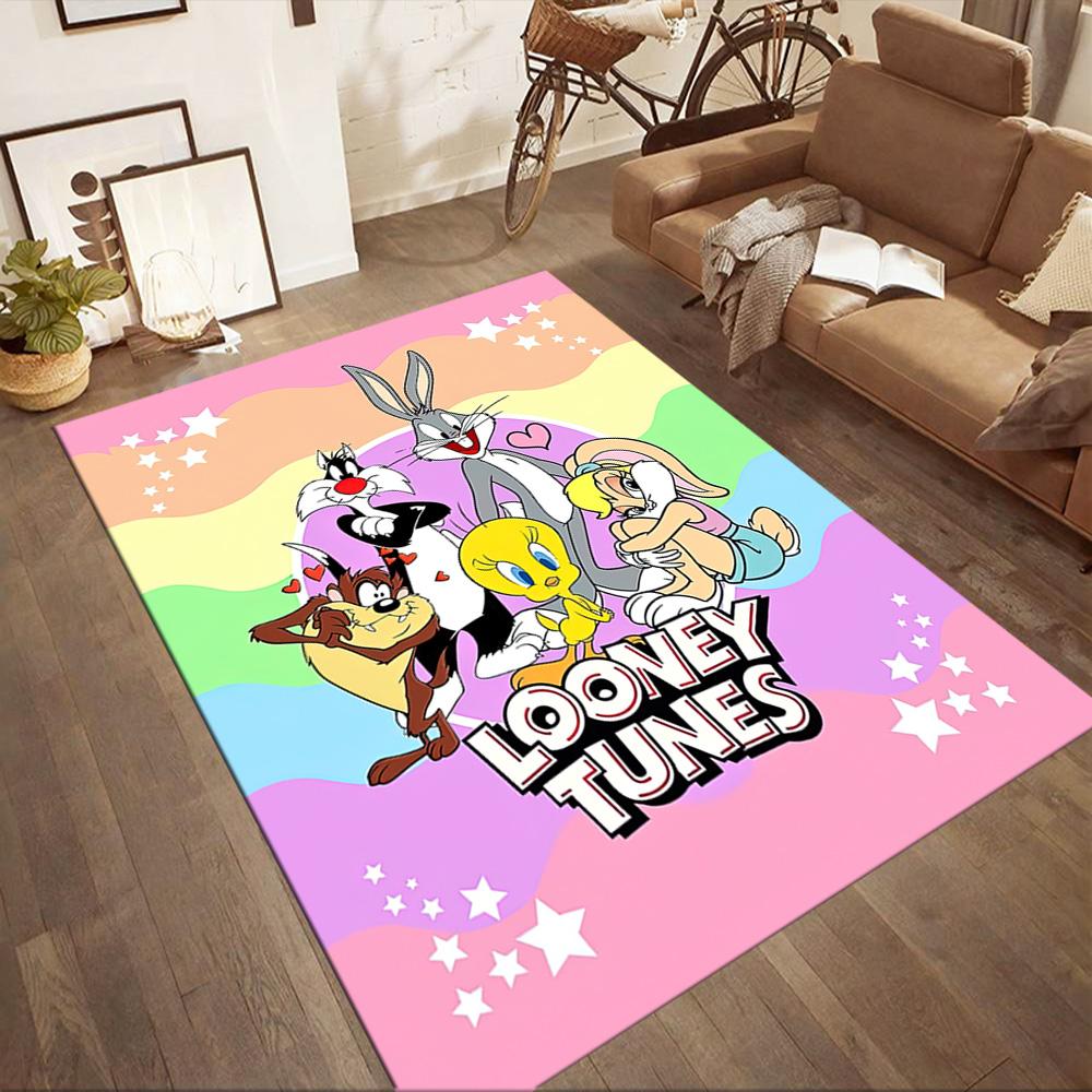 Classic Looney Tunes Characters Square rugs are a great choice for living rooms, bedrooms, home décor, and as gifts.
