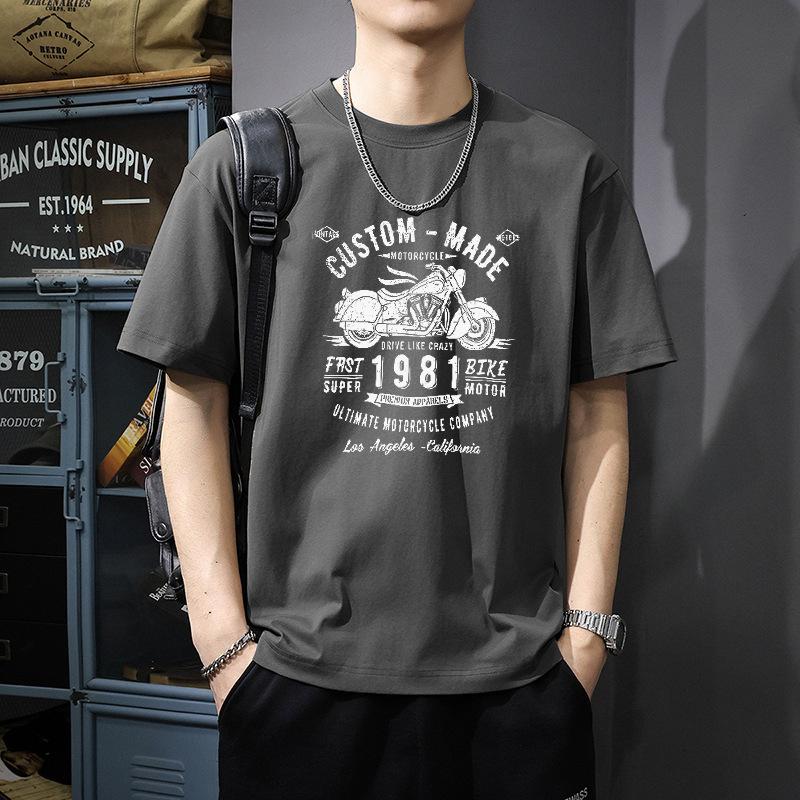 

Мужская летняя футболка базового слоя повышенной прочности, модная, крутая, с круглым вырезом, свободного кроя, повседневный топ, мужская футболка с коротким рукавом 3XL