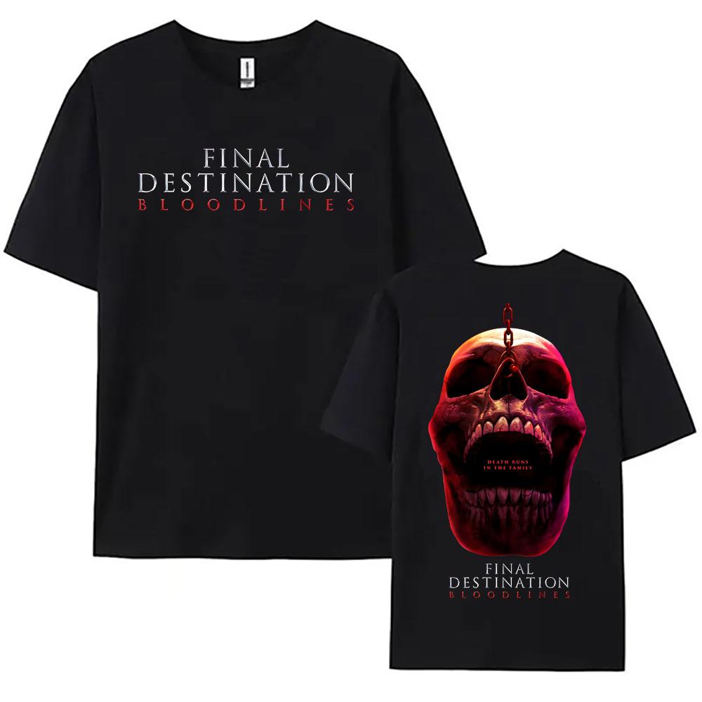 T-shirt Final Destination Bloodlines Stampa Film Horror Soprannaturali T-shirt Cotone Manica Corta Girocollo T-shirt Donna