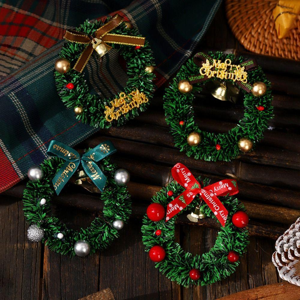 Mini Simulated Christmas Garland Creative Christmas Wreaths Decoration  Party Supplies