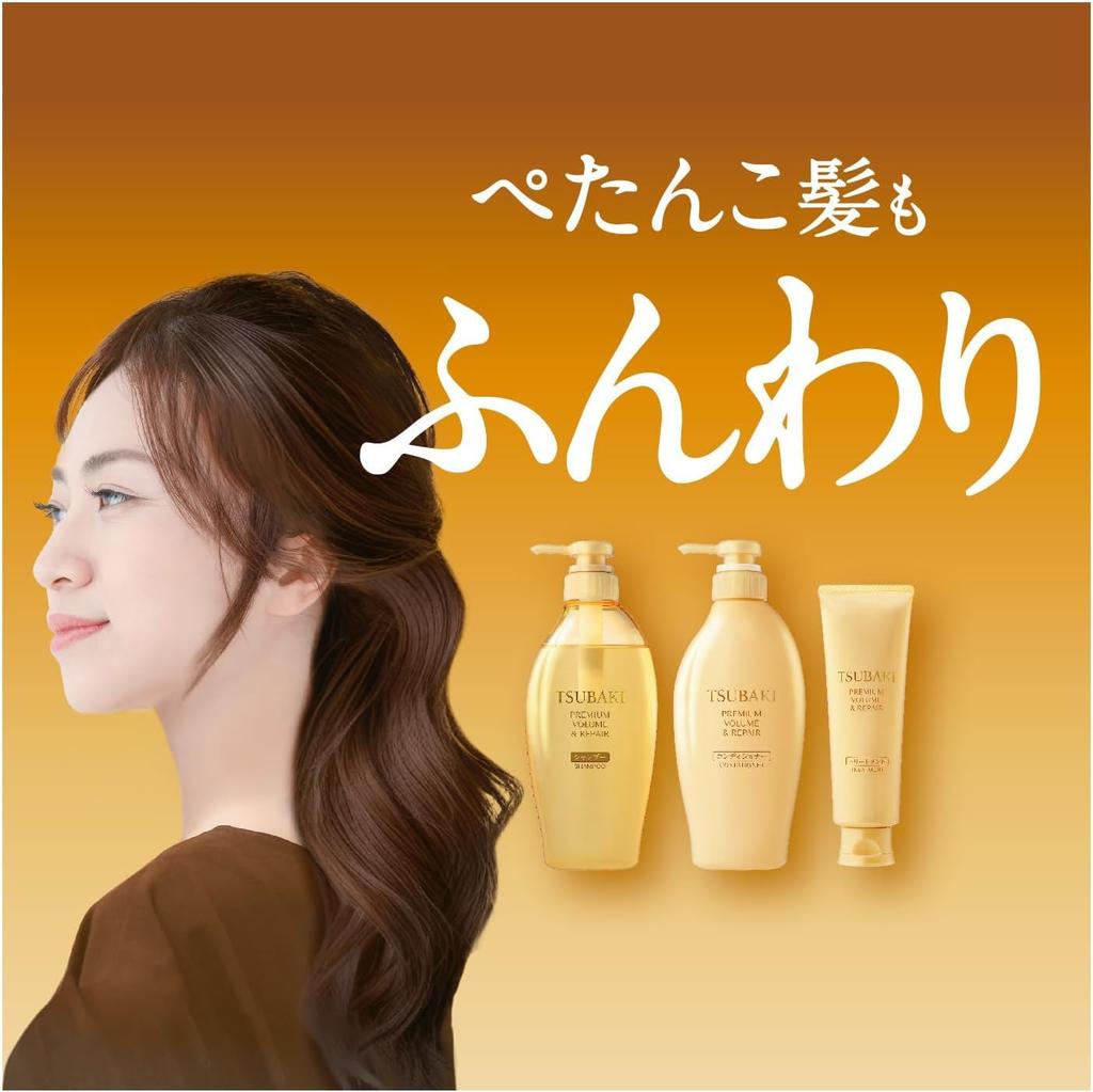 TSUBAKI Extra Large Capacity Premium Volume & Repair Hair Shampoo 600ml & Conditioner 600ml Refill Pair Set + AO Smartphone Cleaner (Soft, Bouncy, Shi