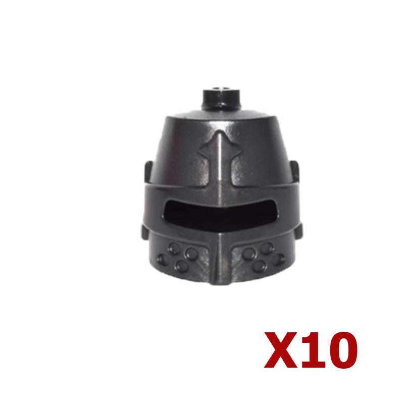 MOC Baustein Mittelalter Ritter Römischer Soldat Zubehör Helm Kopfbedeckung Flammenfeder Schwarzer Adler Schild König Umhang Ziegelstein Spielzeug