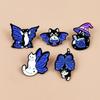 Funny Cartoon Butterfly Wing Cat Brooch: Versatile Metal Animal Badge with Drip Oil for Backpack Accessory