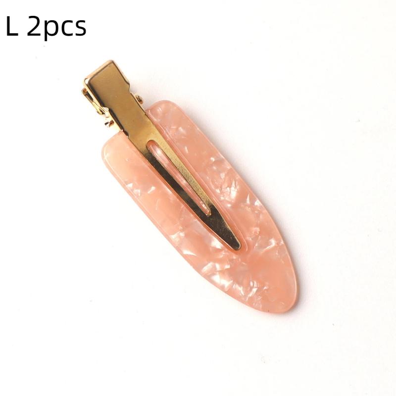 2Pcs No Crease Acrylic Hair Clips With Gold Metal Clasp And Marble Pattern Perfect For Daily Wear Party Hairstyling