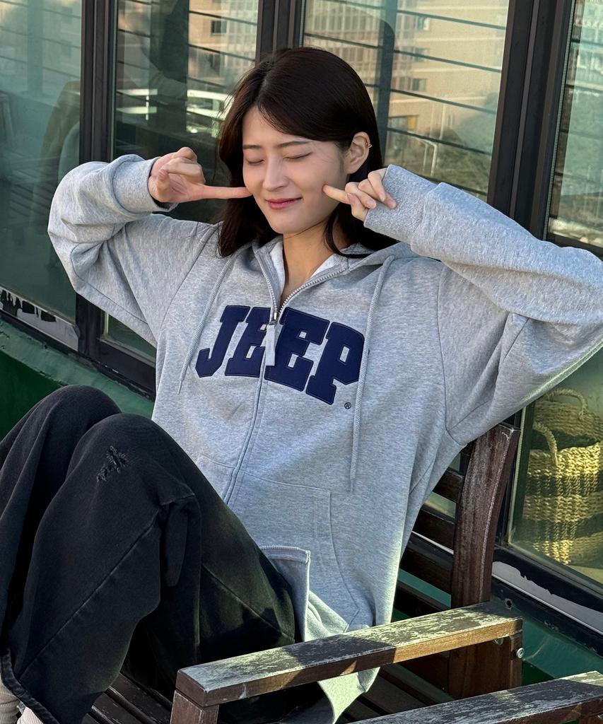 Jeep Jeep Big Logo 2-Way Oversized Zip-Up Hoodie (Jr5Tzu075Mg)