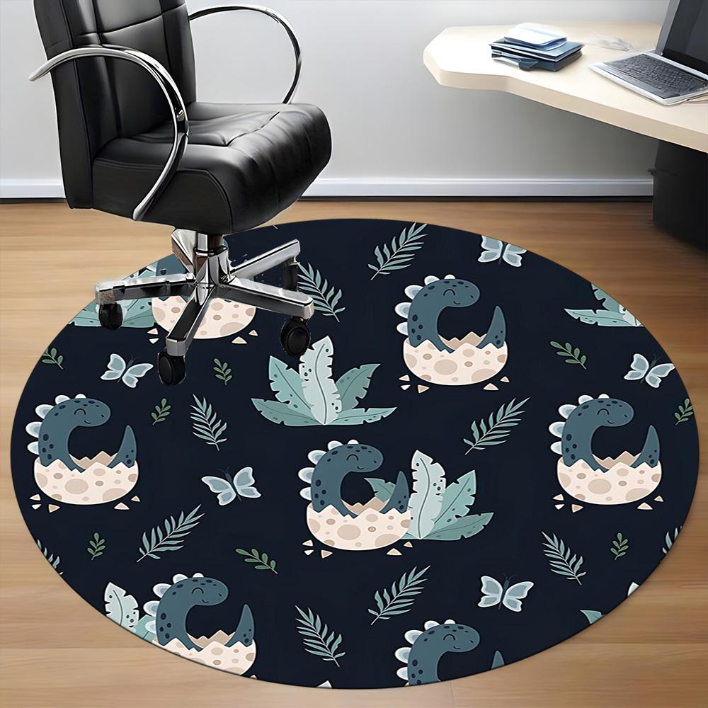 1PCDino Eggs Office Round Area Rug, Mat Suitable For Office, Under Office Chairs Bedroom Living Room Home Decor, Room Deco