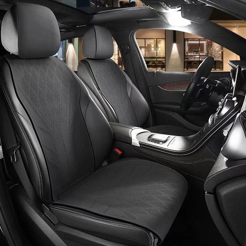 Universal Breathable Suede Car Seat Cushion - Four Seasons Perforated Comfort Cover