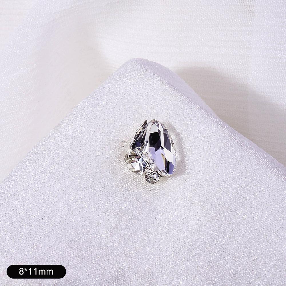 Nail Art Diamond Ball Stack Diamond Finished Nail Art Diamond Decoration Super Shiny Rectangle Right Angle Handmade Diamond Set With Pearl Decoration