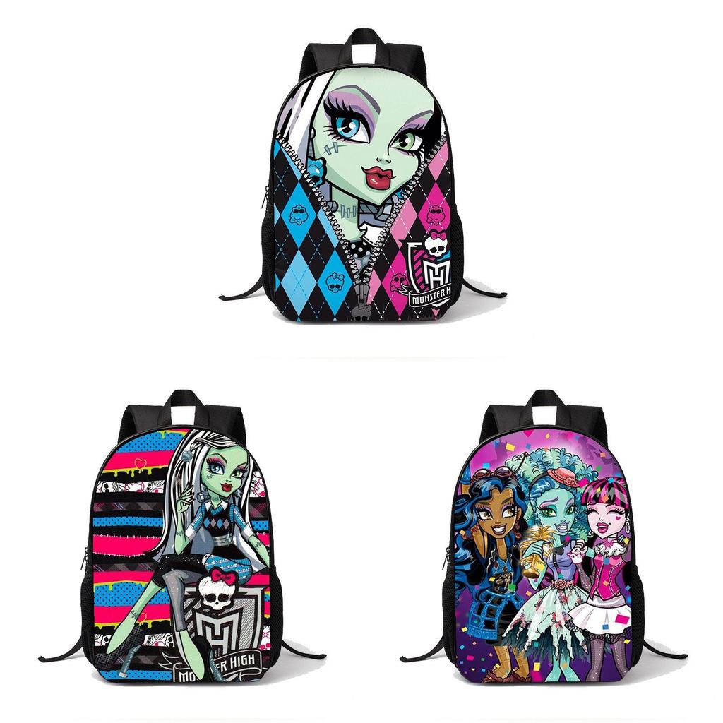 Plecak Szkolny Dla Dziewcząt Chłopców Z Lekkiego Materiału Nylonowego I Nadrukiem Monster High Do Użytku Szkolnego