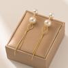 Stylish Pearl Long Earrings For Women Trendy Geometric Chain Dangles
