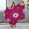 Soft Plush Velvet Floral Bed Blanket Sofa Throw Decorative Throw Blanket with Daisy Flower Pattern for Home Decor