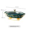 Nordic Style Oval Ceramic Soup Pot Household Hotel Tableware Casserole Holder Candle Heating Fish Plate Binaural Dry Pot