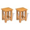 VidaXL Side Tables 2 Pcs 27 X 24 X 37 Cm Solid Oak Wood