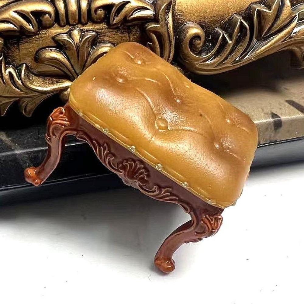 Vintage Style Dollhouse Chairs Mini Retro 1/12 Scale Miniatures Furniture Simulated Luxury Dining Chair Scene Model