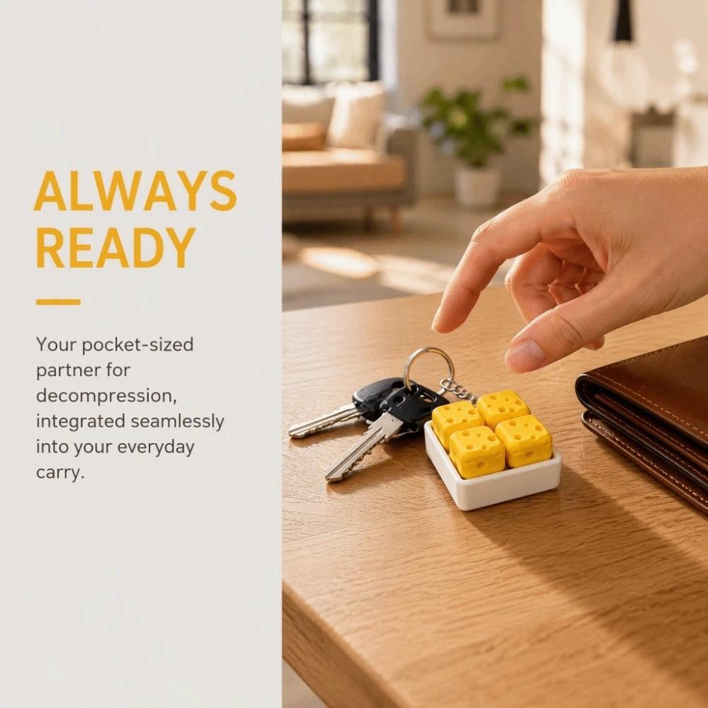 Squeeze Sound Cheese Clicker Fidget Keychain Portable Mechanical Keyboard Keychain Holiday Gift