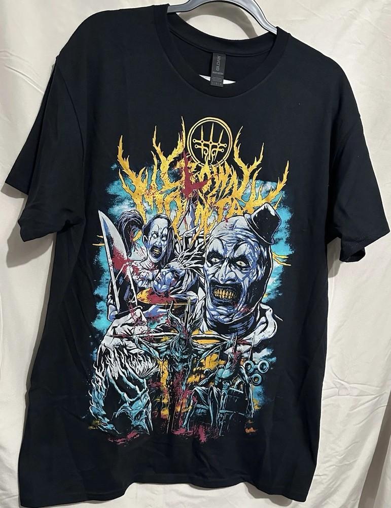 Террифаер  Клоун Арти  Унисекс Хоррор Фильм Черная Футболка Размер Большой Унисекс Футболка L