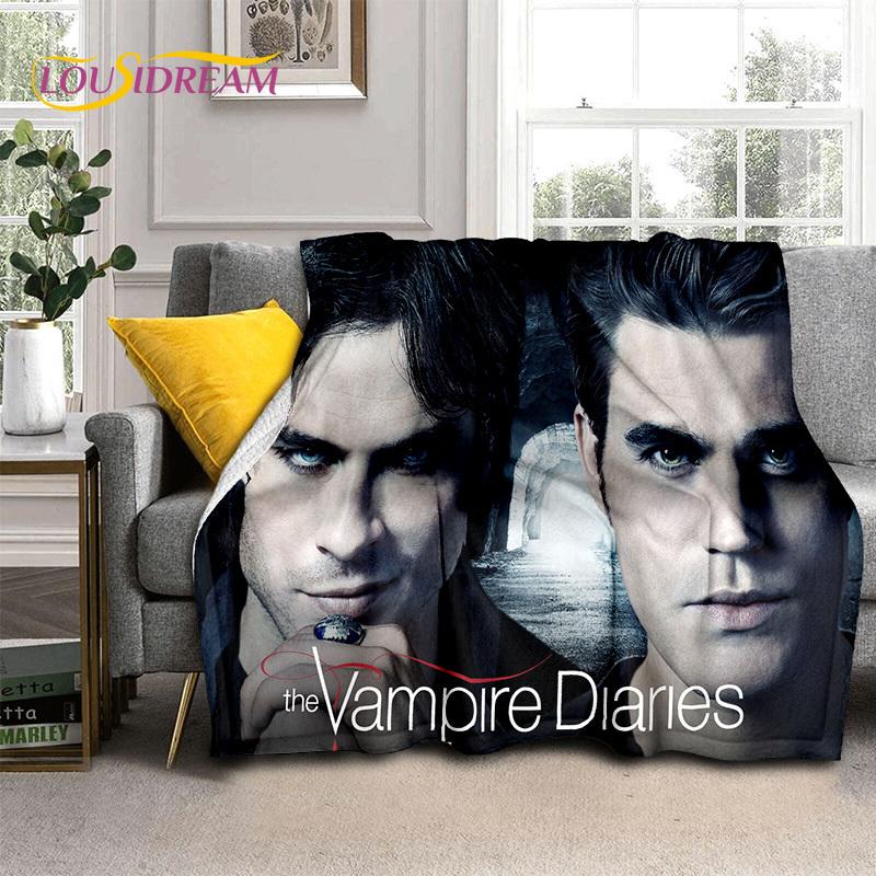 3D Latest The Vampire Diaries Damon Salvatore Soft Flannel Blankets,Throw Blanket Comfortable Blanket for Beds Sofa Home Bedroom